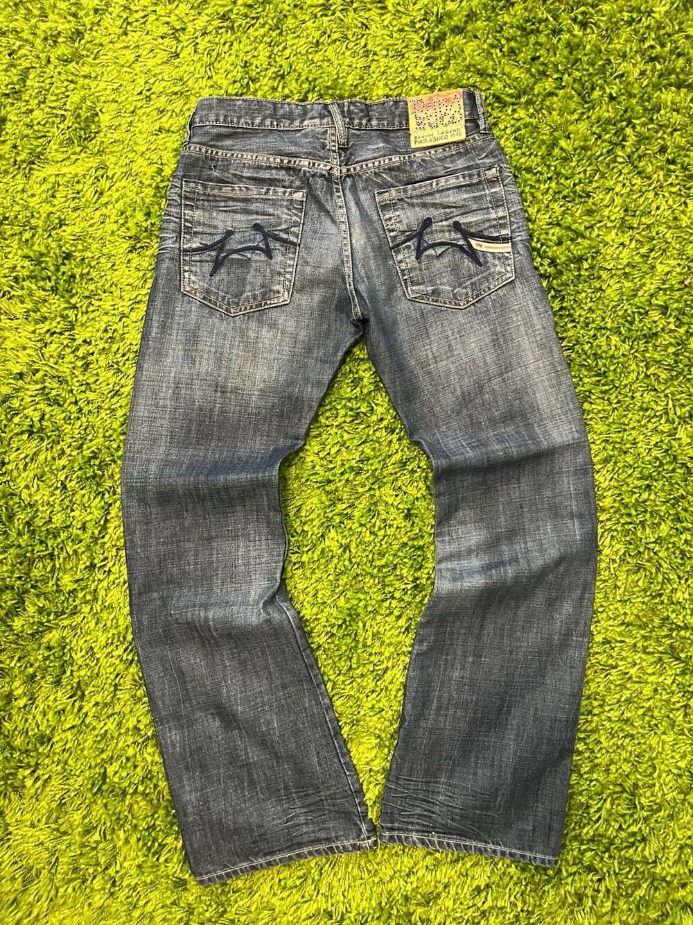 Parasuco Denim Legend Distressed Straight Leg Embroidered Jeans
